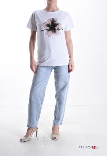 T-shirt in Cotone maniche corte girocollo Fantasia stampata - ph 5