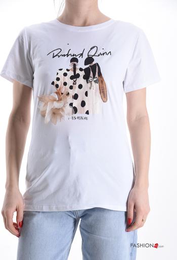 T-shirt in Cotone maniche corte girocollo Fantasia stampata - ph 1