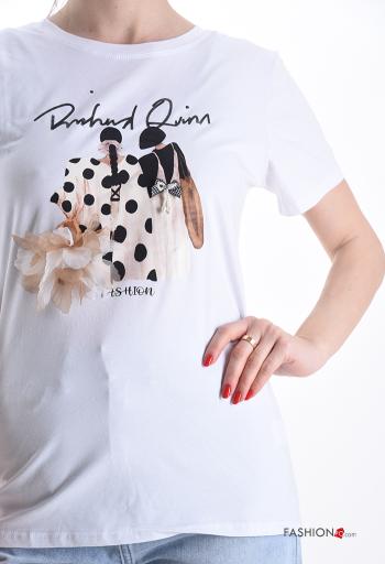 T-shirt in Cotone maniche corte girocollo Fantasia stampata - ph 4