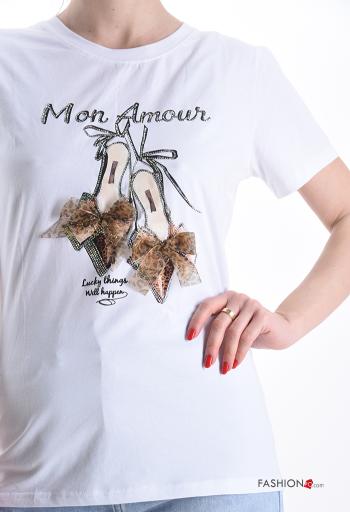 T-shirt in Cotone maniche corte girocollo Fantasia stampata - ph 4