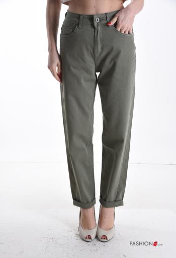 Cotton Jeans with buttons with zip with pockets - ph 1