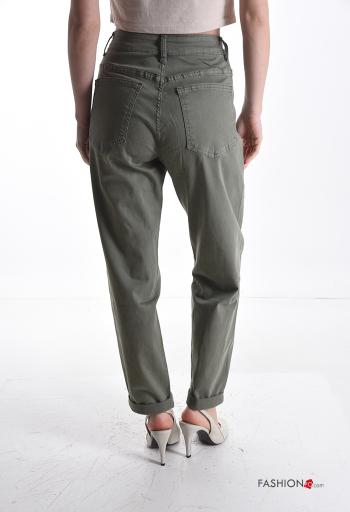 Cotton Jeans with buttons with zip with pockets - ph 2