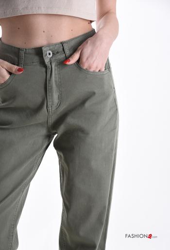 Cotton Jeans with buttons with zip with pockets - ph 4