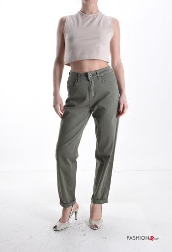 Cotton Jeans with buttons with zip with pockets - ph 5