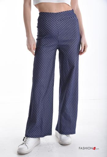 gepunktet hoher Taille Hose mit gummizug