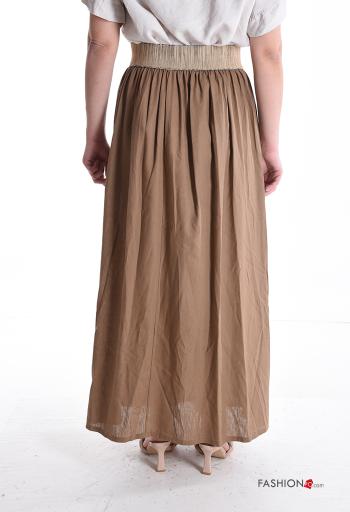 Saia em Linho cintura subida longo com elástico - ph 2