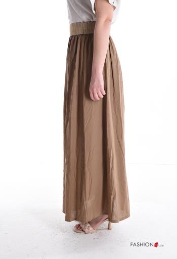 Saia em Linho cintura subida longo com elástico - ph 3