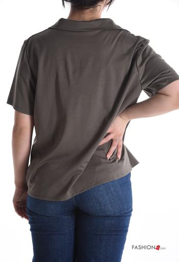 kurze ärmel mit kragen T-shirt mit V-Ausschnitt - ph 2