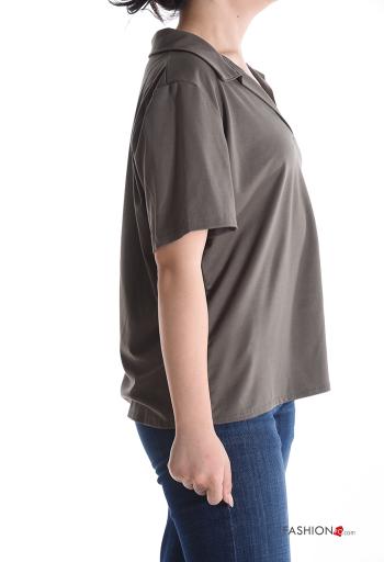 kurze ärmel mit kragen T-shirt mit V-Ausschnitt - ph 3