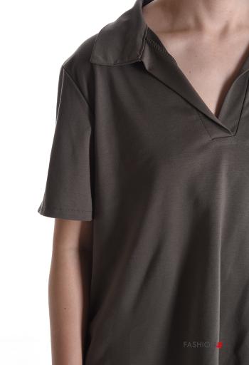 kurze ärmel mit kragen T-shirt mit V-Ausschnitt - ph 4