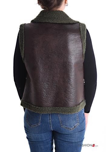Veston faux cuir avec fermeture éclair sans doublure avec poches - ph 2