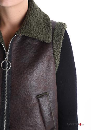 Veston faux cuir avec fermeture éclair sans doublure avec poches - ph 4
