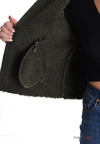 Veston faux cuir avec fermeture éclair sans doublure avec poches - ph 6