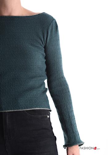 lange ärmel u-boot ausschnitt Strickpullover - ph 4