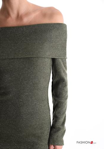 Ribbed mini long sleeve Dress bardot neckline - ph 4