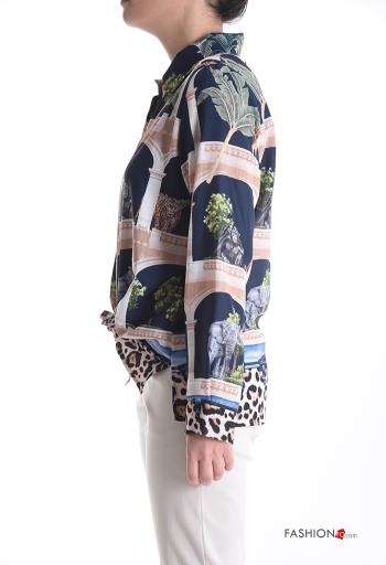 Graphic Print long sleeve with collar Shirt with buttons - ph 3