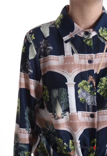 Graphic Print long sleeve with collar Shirt with buttons - ph 4