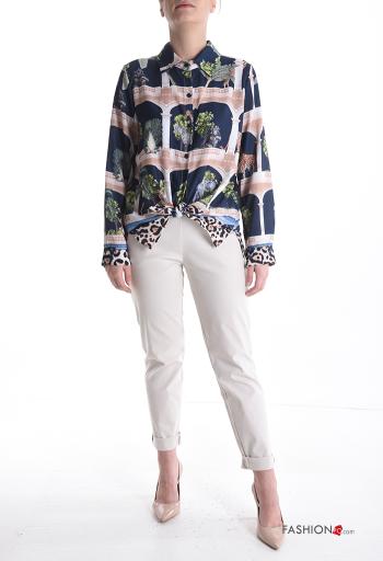 Graphic Print long sleeve with collar Shirt with buttons - ph 5