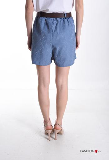 Gonna-Pantalone brillante corto con cintura con borchie - ph 2