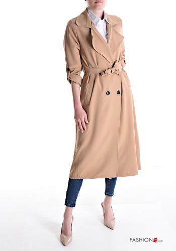 Trench doppio petto con tasche con cintura in stoffa - ph 1