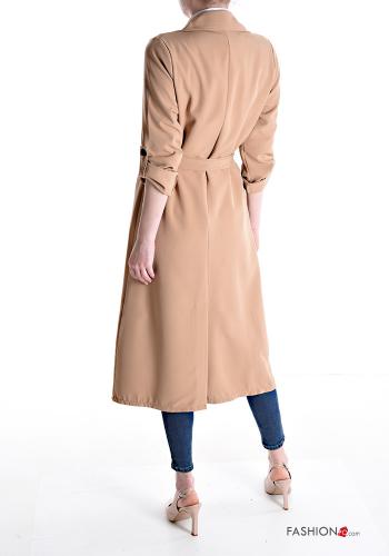 Trench doppio petto con tasche con cintura in stoffa - ph 2