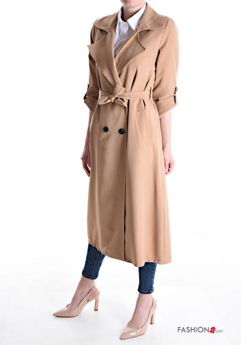 Trench doppio petto con tasche con cintura in stoffa - ph 3