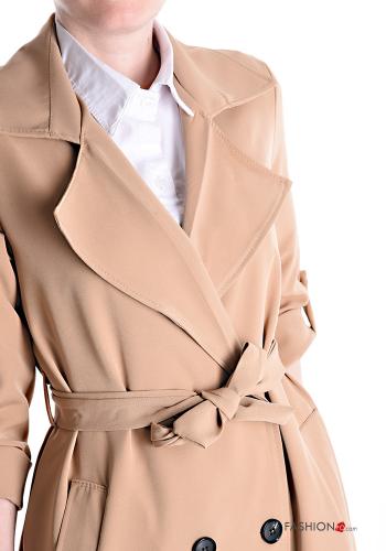 Trench doppio petto con tasche con cintura in stoffa - ph 4
