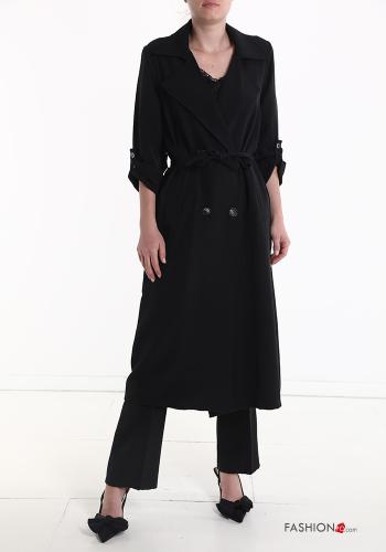 double-breasted Trench Coat with fabric belt