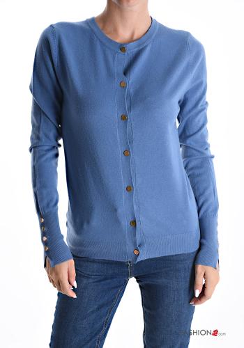 Cardigan maniche lunghe girocollo con bottoni