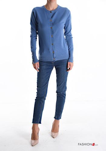Cardigan maniche lunghe girocollo con bottoni - ph 5