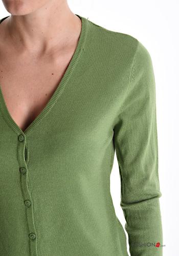 Cardigan maniche lunghe con bottoni scollo a V - ph 4