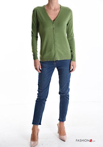 Cardigan maniche lunghe con bottoni scollo a V - ph 5