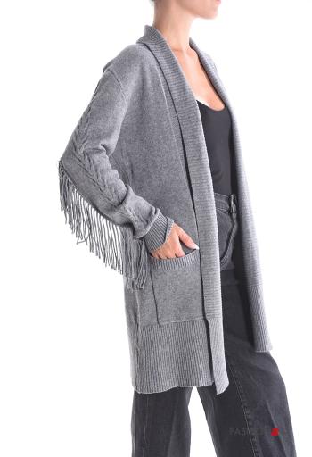 Cardigan with pockets with fringe - ph 3