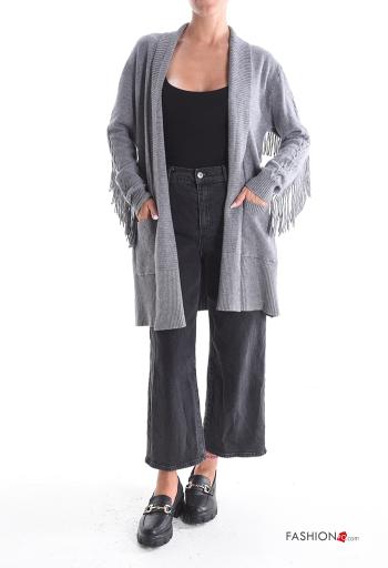 Cardigan with pockets with fringe - ph 5