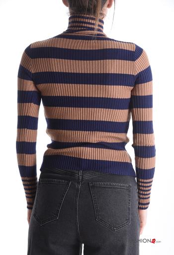 Pull Imprimé à rayures à col roulé - ph 2