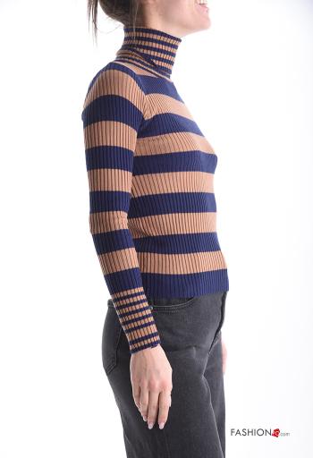 Pull Imprimé à rayures à col roulé - ph 3