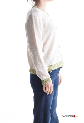 Gilet en Coton col rond à boutons - ph 3