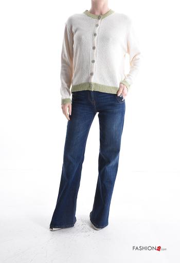 Gilet en Coton col rond à boutons - ph 5