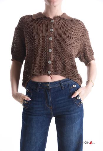 Cardigan in Cotone con colletto con bottoni