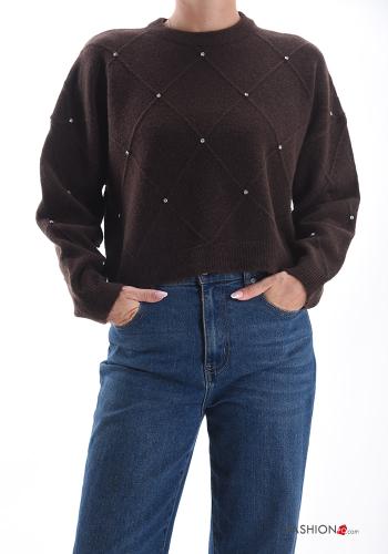 Maglione in Misto Lana con strass - ph 1