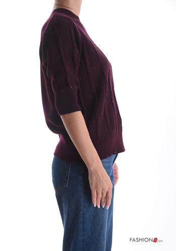 Maglione maniche corte girocollo con paillettes - ph 3