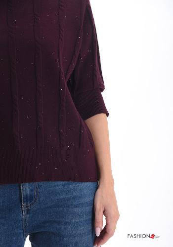 Maglione maniche corte girocollo con paillettes - ph 4