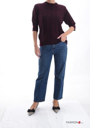 Maglione maniche corte girocollo con paillettes - ph 5