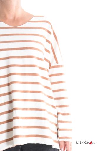 Maglione maniche lunghe Fantasia righe scollo a V - ph 4