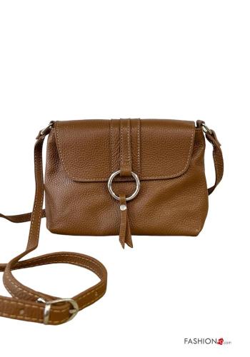 Sac en Cuir Véritable avec fermeture éclair avec bandoulière