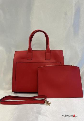 Borsa in Vera pelle con tasche con portafoglio con tracolla con zip