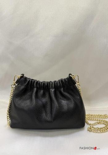 Borsa a spalla in Vera pelle con tracolla con catena