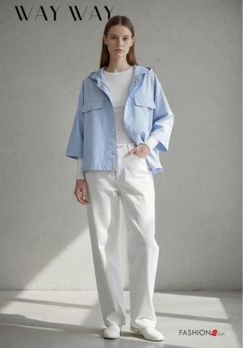 Giacca con tasche con bottoni con cappuccio