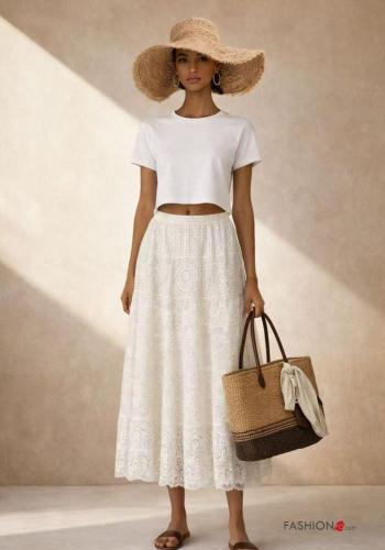 Saia em Algodão bordado inglês - ph 1