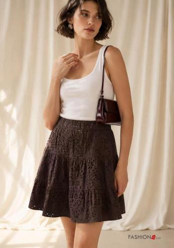 Cotton Mini skirt broderie anglaise